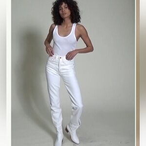 Edwin jeans Hana classic tapered high rise straight size 29 Button Fly White
